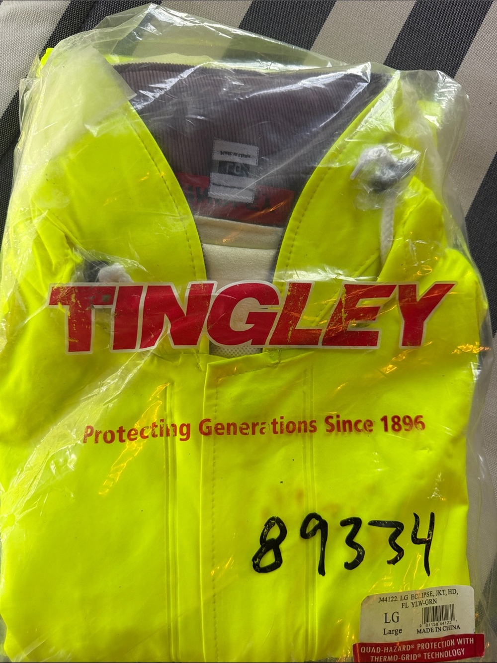 Tingley High-Visibility Yellow Raincoat - Men's Large